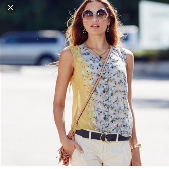 CAbi Tops - Cabi Offsides Floral Print Sheer Sleeveless Blouse Size Small (NWOT)